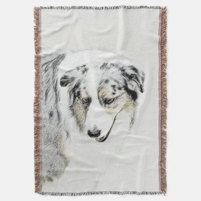 australian shepherd-färg - originalbild av Hund Filt (Framsidan Vertikal)