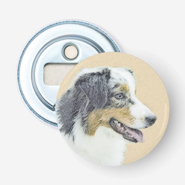 Australian shepherd-färg - originalbild av Hund Flasköppnare (Framsidan)