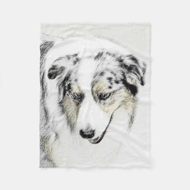 Australian shepherd-färg - originalbild av Hund Fleecefilt (Framsidan)