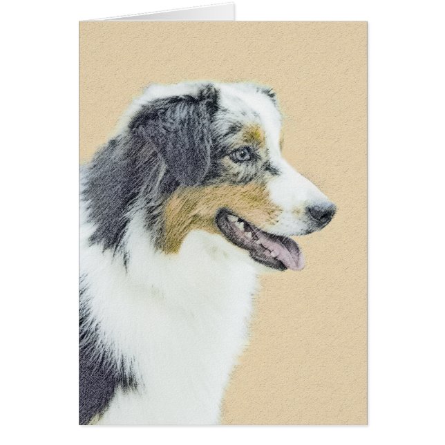 Australian shepherd-färg - originalbild av Hund Hälsningskort (Framsidan)