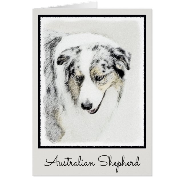 Australian shepherd-färg - originalbild av Hund Hälsningskort (Framsidan)