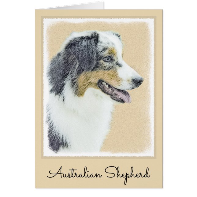 Australian shepherd-färg - originalbild av Hund Hälsningskort (Framsidan)