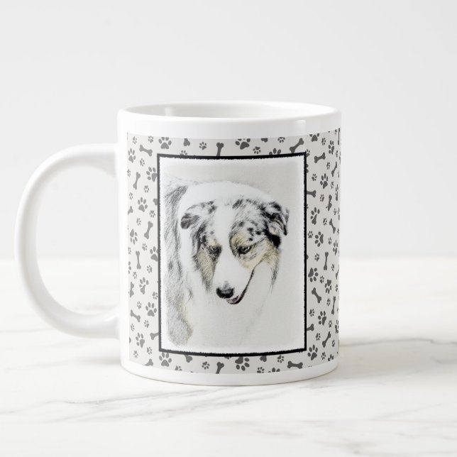 Australian shepherd-färg - originalbild av Hund Jumbo Mugg (Vänster)