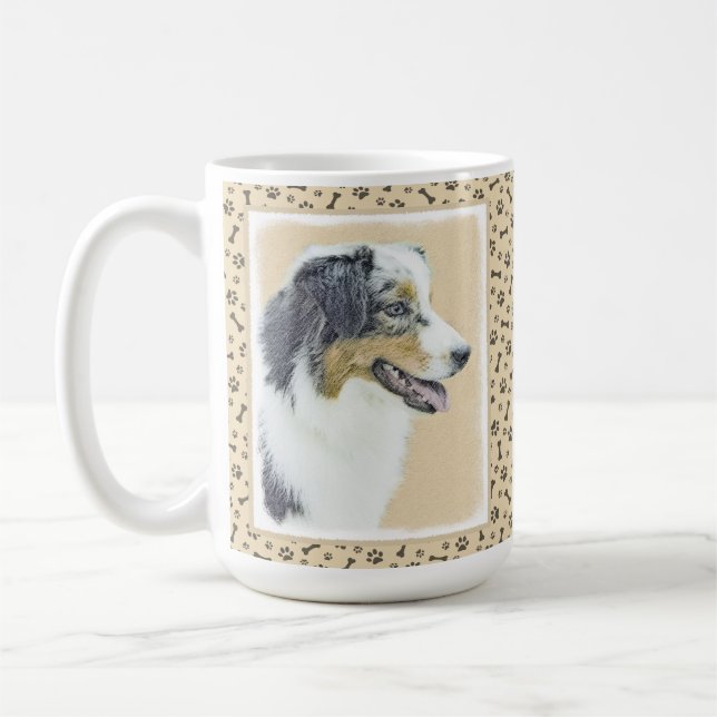 Australian shepherd-färg - originalbild av Hund Kaffemugg (Vänster)