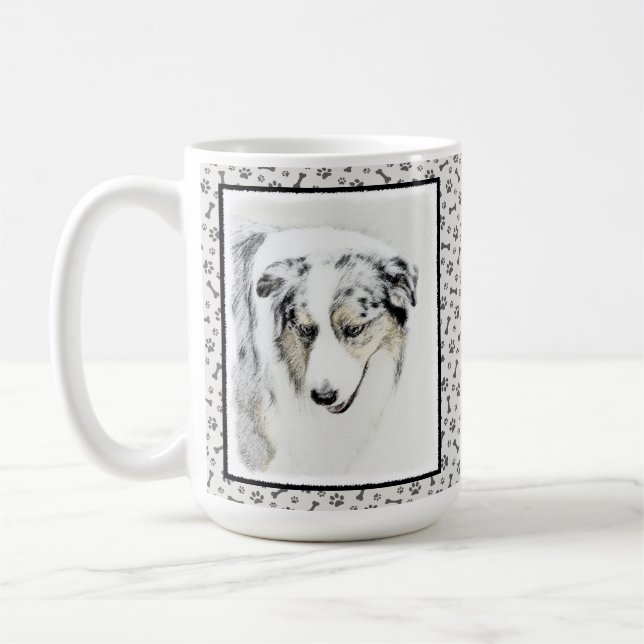 Australian shepherd-färg - originalbild av Hund Kaffemugg (Vänster)