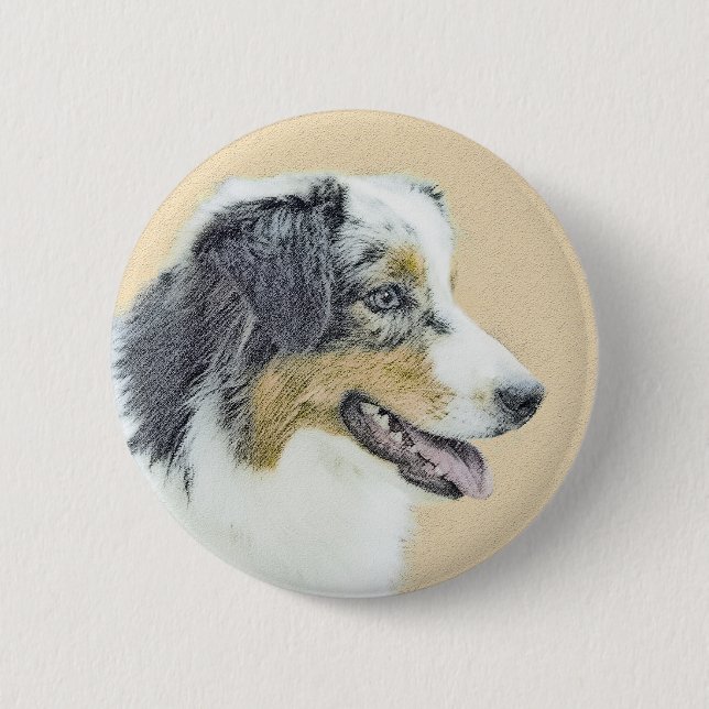 Australian shepherd-färg - originalbild av Hund Knapp (Framsida)