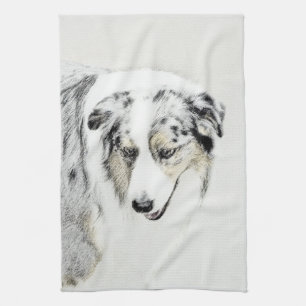 Australian shepherd-färg - originalbild av Hund Kökshandduk