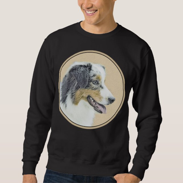 Australian shepherd-färg - originalbild av Hund Lång Ärmad Tröja (Framsida)
