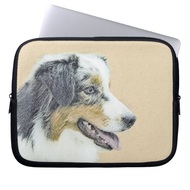 Australian shepherd-färg - originalbild av Hund Laptop Fodral (Framsidan)