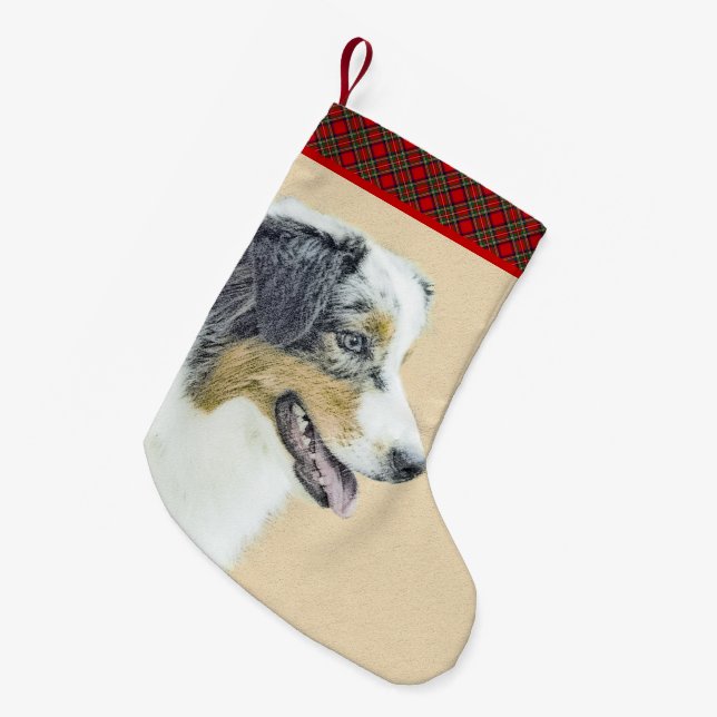 Australian shepherd-färg - originalbild av Hund Liten Julstrumpa (Framsidan (Hängande))