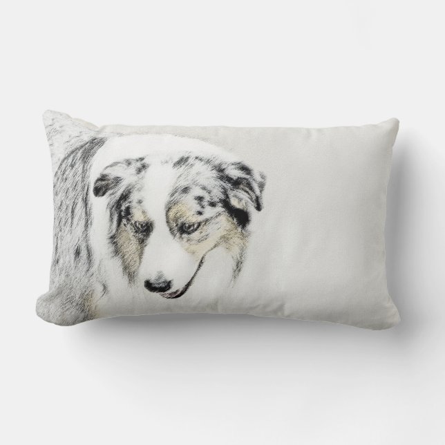 Australian shepherd-färg - originalbild av Hund Lumbarkudde (Framsida)