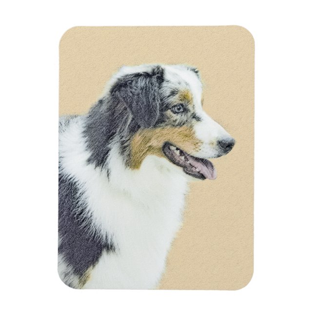 Australian shepherd-färg - originalbild av Hund Magnet (Vertikal)