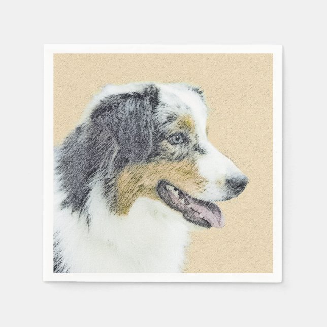 Australian shepherd-färg - originalbild av Hund Pappersservett (Framsidan)
