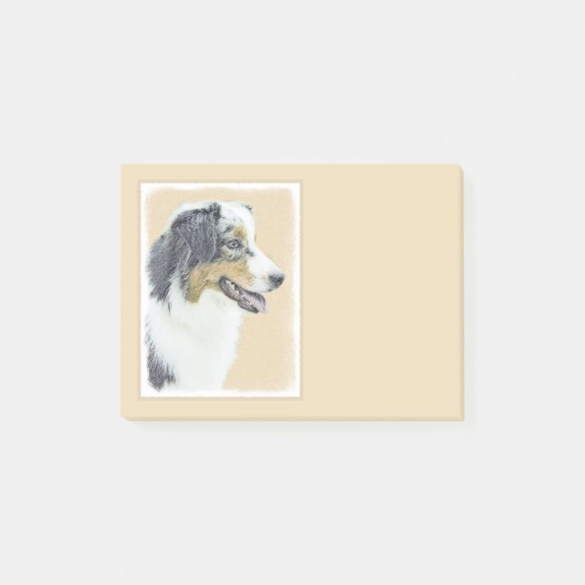 Australian shepherd-färg - originalbild av Hund Post-it Block (Framsida)