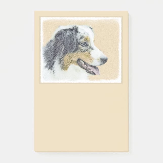 Australian shepherd-färg - originalbild av Hund Post-it Block (Framsida)
