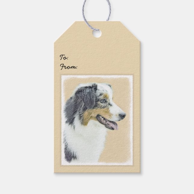 Australian shepherd-färg - originalbild av Hund Presentetikett (Framsidan)