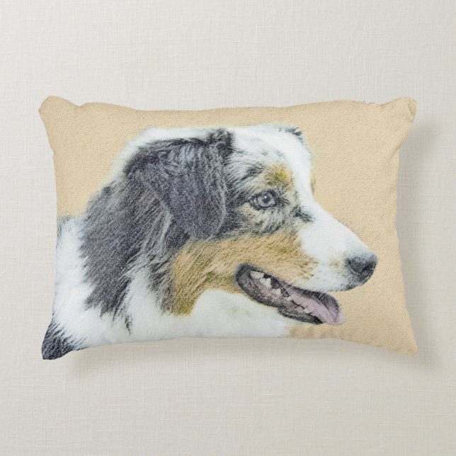 Australian shepherd-färg - originalbild av Hund Prydnadskudde (Framsidan)