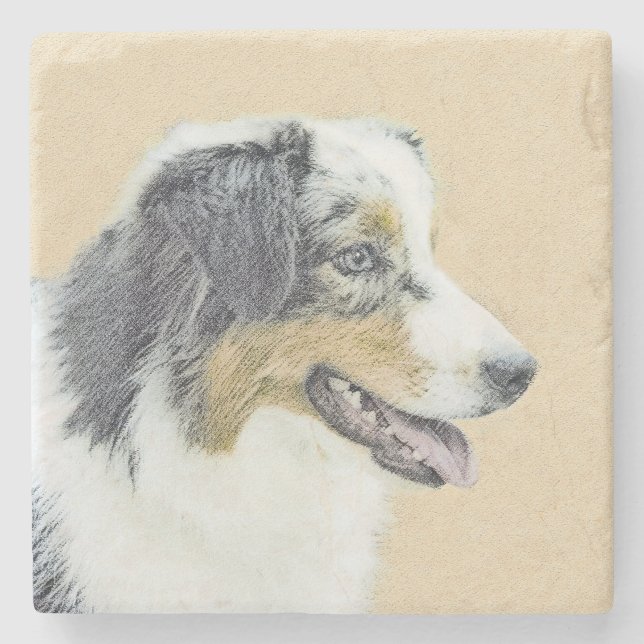 Australian shepherd-färg - originalbild av Hund Stenunderlägg (Framsidan)