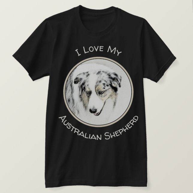 Australian shepherd-färg - originalbild av Hund T Shirt (Design framsida)