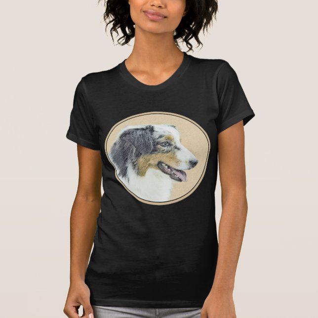 Australian shepherd-färg - originalbild av Hund T Shirt (Framsida)
