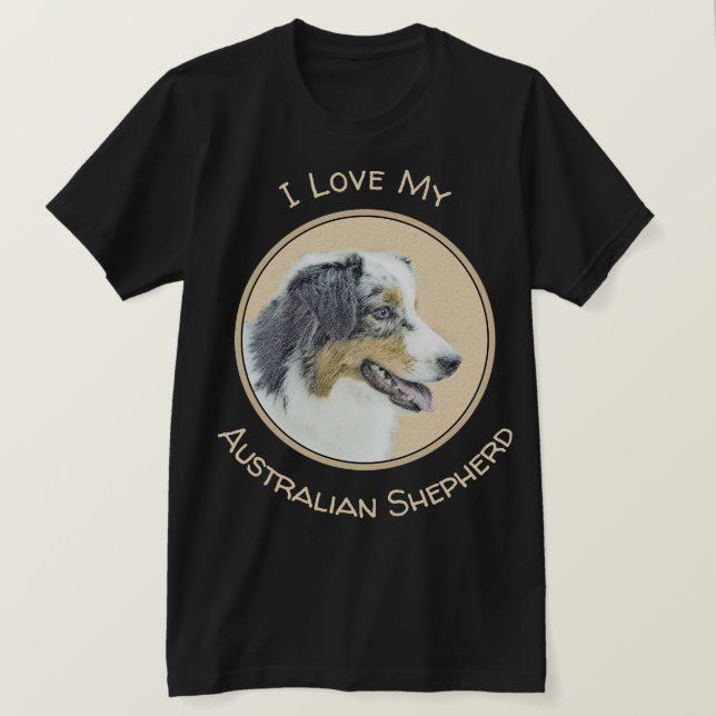 Australian shepherd-färg - originalbild av Hund T Shirt (Design framsida)