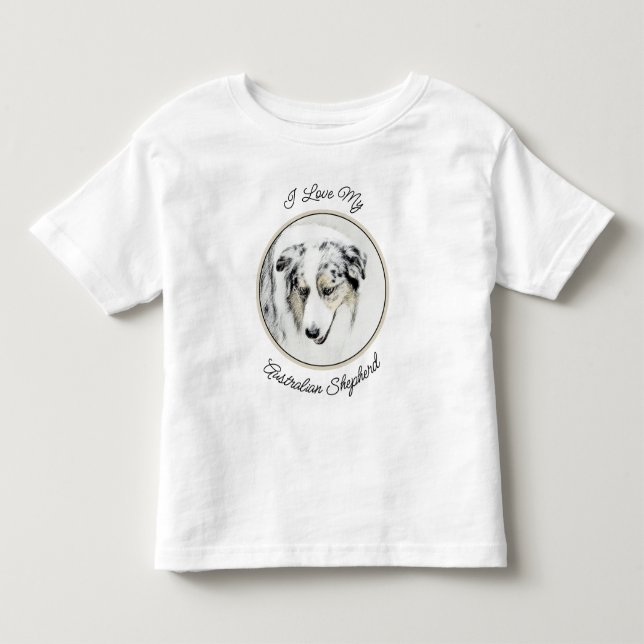Australian shepherd-färg - originalbild av Hund T Shirt (Framsida)