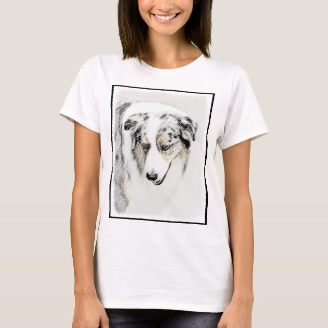 Australian shepherd-färg - originalbild av Hund T Shirt (Framsida)