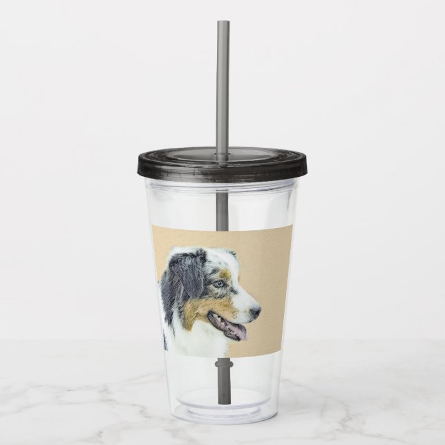 Australian shepherd-färg - originalbild av Hund Take Away Mugg (Framsida)