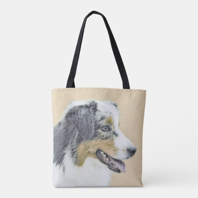Australian shepherd-färg - originalbild av Hund Tygkasse (Baksida)
