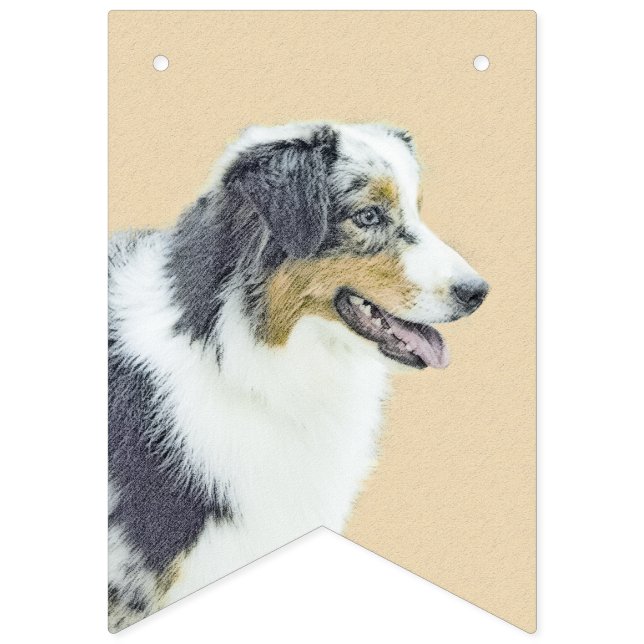 Australian shepherd-färg - originalbild av Hund Vimplar (Första flaggan)