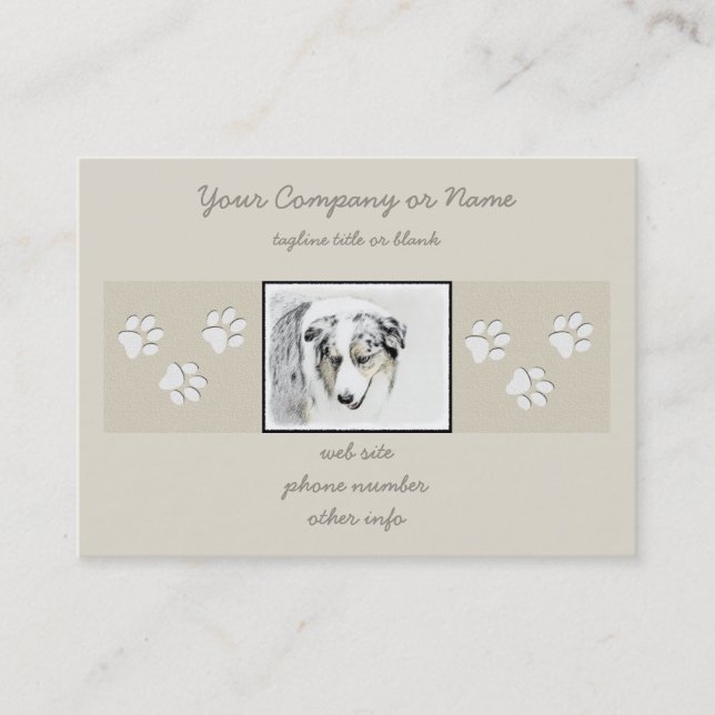 Australian shepherd-färg - originalbild av Hund Visitkort (Framsida)