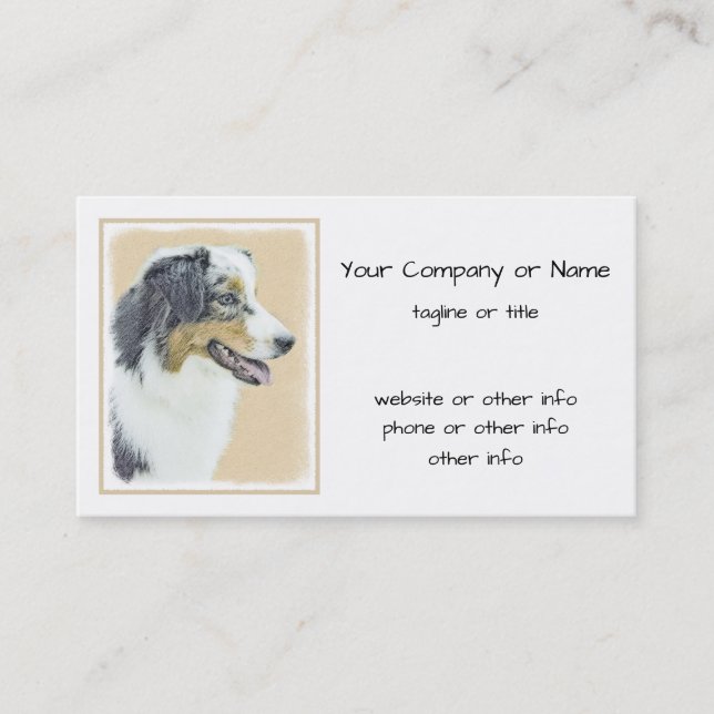 Australian shepherd-färg - originalbild av Hund Visitkort (Framsida)