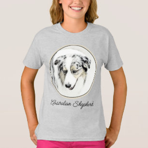 Australian shepherd-färg - Originalbild T- Hund T Shirt