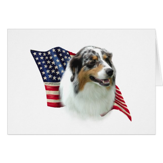Australian shepherd Flagga Hälsningskort (Framsidan Horizontal)