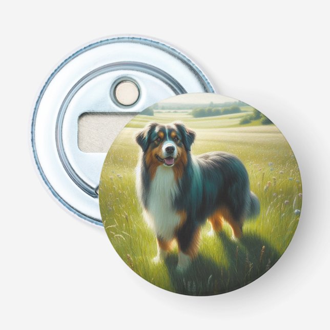 Australian Shepherd Flasköppnare (Framsidan)