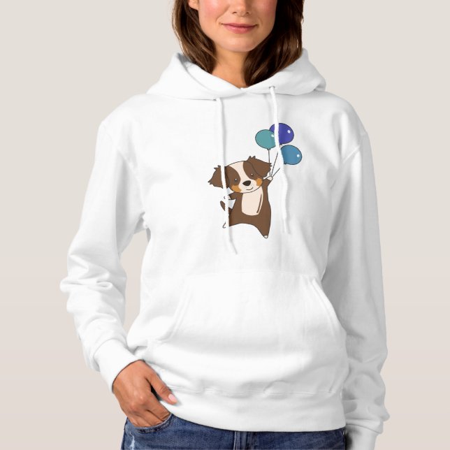 Australian shepherd flyger med ballongcute t shirt (Framsida)