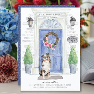 Australian shepherd Front Door Flytta Notice Inbjudningar