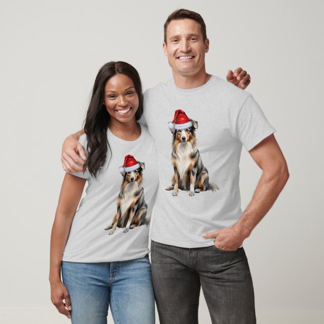 Australian shepherd Funny jul Hund T Shirt (Unisex)