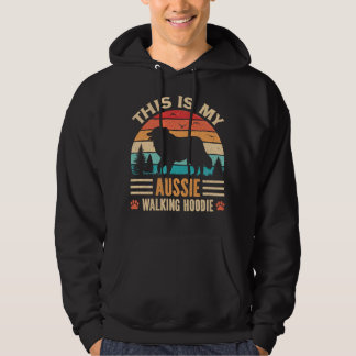 Australian Shepherd Går Aussie Walker Solnedgång Hoodie