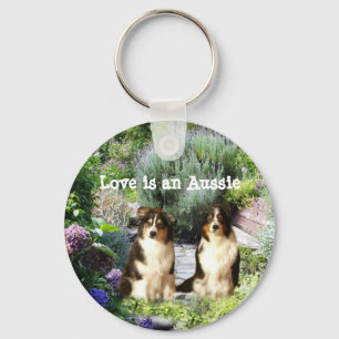Australian shepherd Garden Keychain Nyckelring