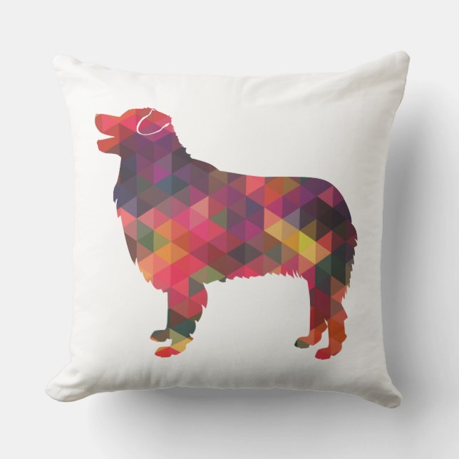 Australian shepherd Geometric Silhouette Multi Kudde (Framsida)