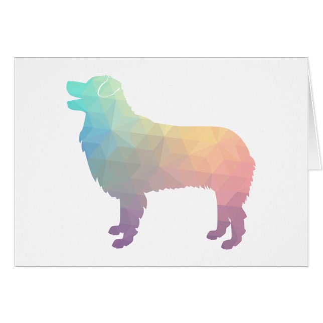 Australian shepherd Geometric Silhouette Pastel Hälsningskort (Framsidan Horizontal)