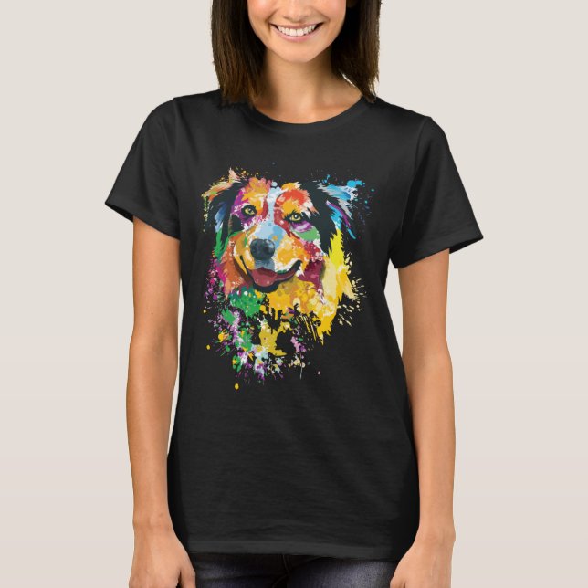 Australian shepherd Gift för Aussie Mamma australi T Shirt (Framsida)