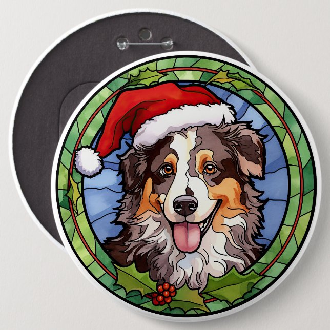 Australian Shepherd Glas-i-glas Jul Knapp (Framsida & baksida)