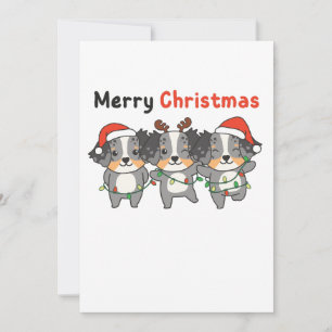 Australian shepherd God jul Cute Hundar Holi Julkort
