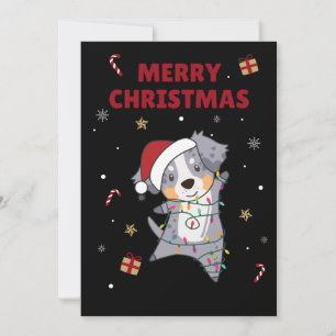 Australian Shepherd God Jul Vinter Julkort