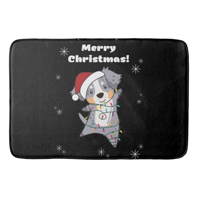 Australian shepherd God jul Winter Badrumsmatta (Framsidan)