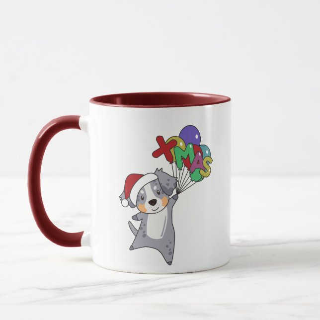 Australian shepherd God jul Winter Mugg (Vänster)
