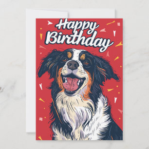 Australian shepherd Grattis på födelsedagen Julkort