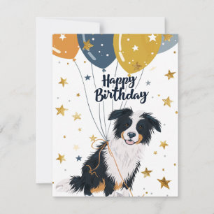 Australian shepherd Grattis på födelsedagen Julkort